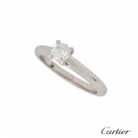 Cartier Round Brilliant Cut Diamond Ring in Platinum 0.31ct G/VVS1